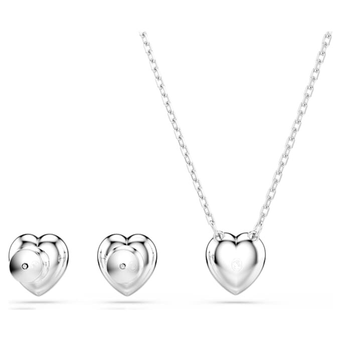 Ariana Grande x Swarovski Set mit gemischten Schliffen, Herz, Weiß, rhodiniert Ariana Grande x Swarovski Set mit gemischten Schliffen, Herz, Weiß, rhodiniert