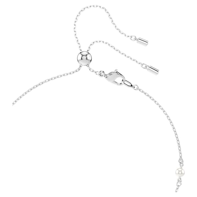 Ariana Grande X Swarovski Y Halskette mit gemischten Schliffen, Kristallperle, Herz, Weiß, rhodiniert Ariana Grande X Swarovski Y Halskette mit gemischten Schliffen, Kristallperle, Herz, Weiß, rhodiniert