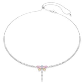 Ariana Grande X Swarovski Y-Halskette mit gemischten Schliffen, Libelle, mehrfarbig, rhodiniert