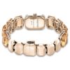 Armbanduhr mit achteckigem Schliff, braun, champagnerfarbene Goldoptik Armbanduhr mit achteckigem Schliff, braun, champagnerfarbene Goldoptik