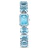 Armbanduhr mit achtkantigem Schliff, blau, Edelstahl Armbanduhr mit achtkantigem Schliff, blau, Edelstahl
