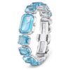 Armbanduhr mit achtkantigem Schliff, blau, Edelstahl Armbanduhr mit achtkantigem Schliff, blau, Edelstahl