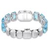 Armbanduhr mit achtkantigem Schliff, blau, Edelstahl Armbanduhr mit achtkantigem Schliff, blau, Edelstahl