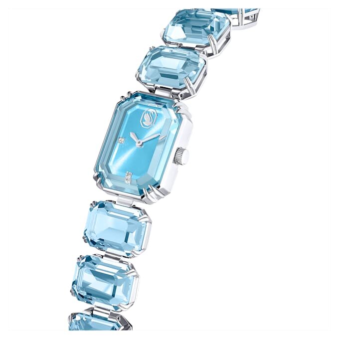 Armbanduhr mit achtkantigem Schliff, blau, Edelstahl Armbanduhr mit achtkantigem Schliff, blau, Edelstahl