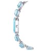 Armbanduhr mit achtkantigem Schliff, blau, Edelstahl Armbanduhr mit achtkantigem Schliff, blau, Edelstahl