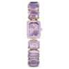 Armbanduhr mit achtkantigem Schliff, lila, champagnerfarbene Gold-PVD-Beschichtung Armbanduhr mit achtkantigem Schliff, lila, champagnerfarbene Gold-PVD-Beschichtung