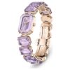 Armbanduhr mit achtkantigem Schliff, lila, champagnerfarbene Gold-PVD-Beschichtung Armbanduhr mit achtkantigem Schliff, lila, champagnerfarbene Gold-PVD-Beschichtung