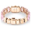 Armbanduhr mit achtkantigem Schliff, rosa, roségoldfarben Armbanduhr mit achtkantigem Schliff, rosa, roségoldfarben