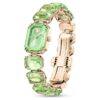 Armbanduhr mit achtkantigen Kristallen, grün, champagnerfarbene Goldoptik