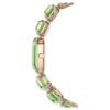Armbanduhr mit achtkantigen Kristallen, grün, champagnerfarbene Goldoptik