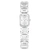 Armbanduhr mit achtkantigen Kristallen, weiß, Edelstahl Armbanduhr mit achtkantigen Kristallen, weiß, Edelstahl