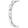 Armbanduhr mit achtkantigen Kristallen, weiß, Edelstahl Armbanduhr mit achtkantigen Kristallen, weiß, Edelstahl