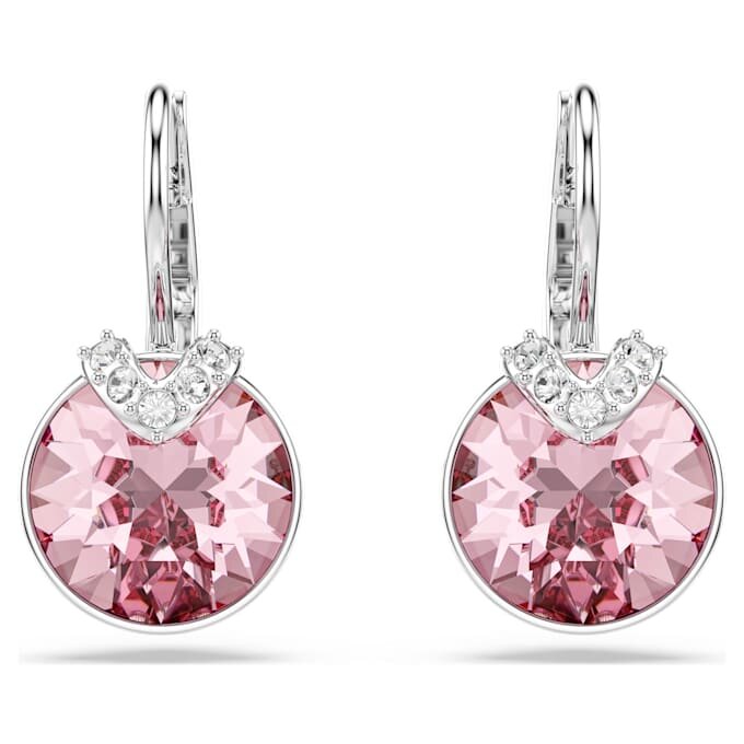 Bella V-Ohrringe mit rundem Schliff, rosa, rhodiniert Bella V-Ohrringe mit rundem Schliff, rosa, rhodiniert