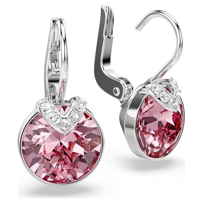 Bella V-Ohrringe mit rundem Schliff, rosa, rhodiniert Bella V-Ohrringe mit rundem Schliff, rosa, rhodiniert