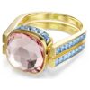 Chroma-Ring im Kissenschliff, mehrfarbig, goldfarben plattiert
