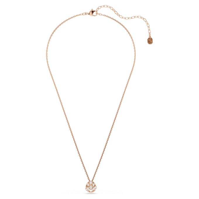 Constella-Anhänger mit rundem Schliff, Dancing Stone, rosa, roségoldfarben plattiert Constella-Anhänger mit rundem Schliff, Dancing Stone, rosa, roségoldfarben plattiert