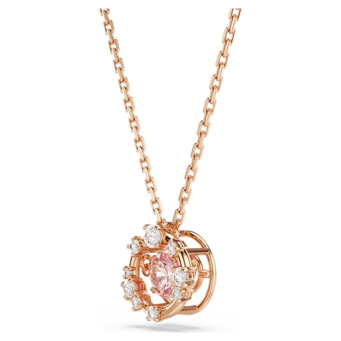 Constella-Anhänger mit rundem Schliff, Dancing Stone, rosa, roségoldfarben plattiert Constella-Anhänger mit rundem Schliff, Dancing Stone, rosa, roségoldfarben plattiert