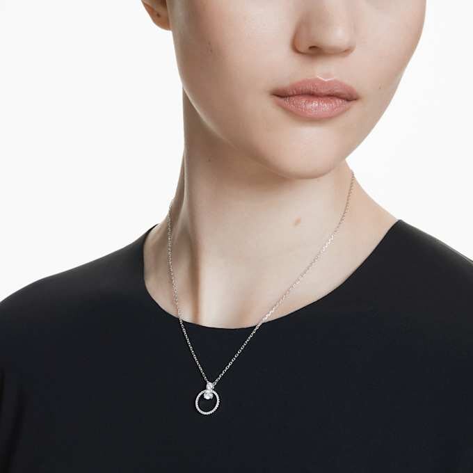 Constella Anhänger Pavé, Rundschliff, Weiß, rhodiniert Constella Anhänger Pavé, Rundschliff, Weiß, rhodiniert