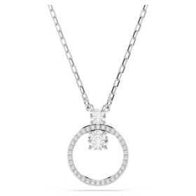 Constella Anhänger Pavé, Rundschliff, Weiß, rhodiniert
