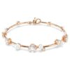 Constella-Armband „Crystal Pearl“, runde Schliffe, weiß, roségoldfarben plattiert