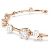Constella-Armband „Crystal Pearl“, runde Schliffe, weiß, roségoldfarben plattiert