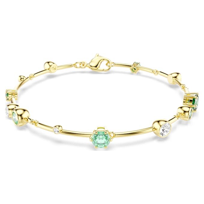 Constella-Armband mit gemischten Schliffen, grün, vergoldet Constella-Armband mit gemischten Schliffen, grün, vergoldet
