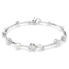 Constella-Armband mit Kristallperlen, Rundschliff, weiß, rhodiniert