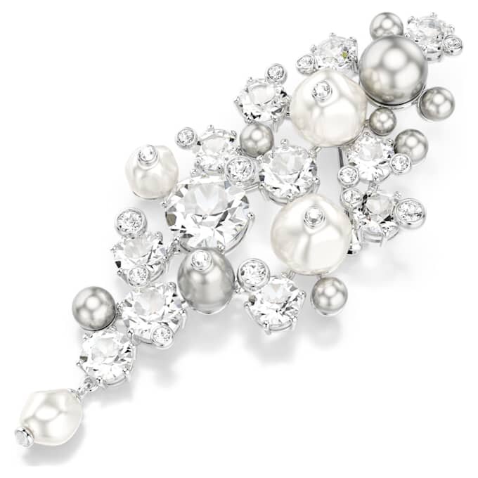 Constella-Brosche „Crystal Pearl“, runder Schliff, weiß, rhodiniert Constella-Brosche „Crystal Pearl“, runder Schliff, weiß, rhodiniert