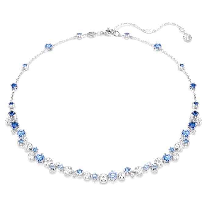 Constella-Halskette mit gemischten Schliffen, blau, rhodiniert Constella-Halskette mit gemischten Schliffen, blau, rhodiniert