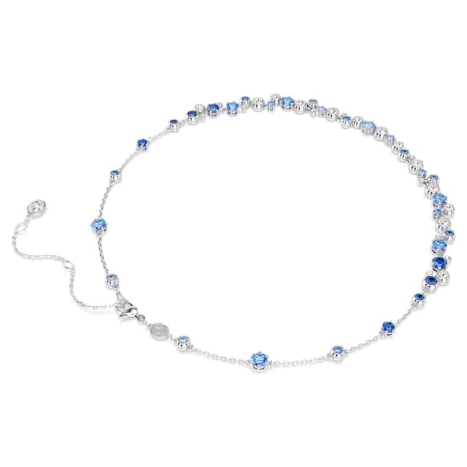 Constella-Halskette mit gemischten Schliffen, blau, rhodiniert Constella-Halskette mit gemischten Schliffen, blau, rhodiniert