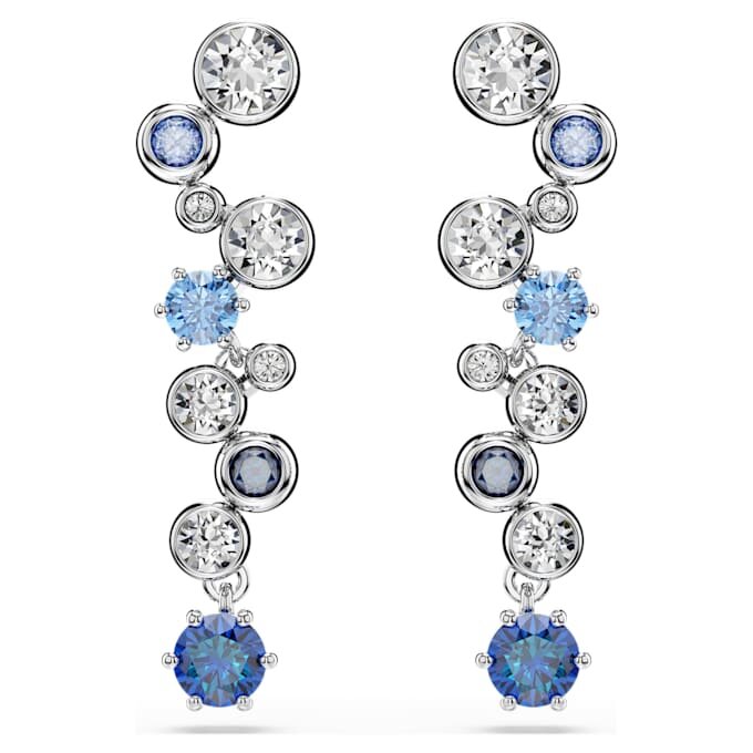 Constella-Ohrringe mit gemischten Schliffen, blau, rhodiniert Constella-Ohrringe mit gemischten Schliffen, blau, rhodiniert