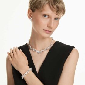 Constella-Set mit gemischten Schliffen, weiß, rhodiniert