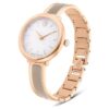 Crystalline-Armbanduhr „Swiss Made“, Metallarmband, beige, roségoldfarbenes Finish Crystalline-Armbanduhr „Swiss Made“, Metallarmband, beige, roségoldfarbenes Finish
