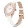 Crystalline Aura Uhr, Swiss Made, Lederarmband, weiß, roségoldfarbenes Finish Crystalline Aura Uhr, Swiss Made, Lederarmband, weiß, roségoldfarbenes Finish