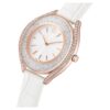 Crystalline Aura Uhr, Swiss Made, Lederarmband, weiß, roségoldfarbenes Finish Crystalline Aura Uhr, Swiss Made, Lederarmband, weiß, roségoldfarbenes Finish