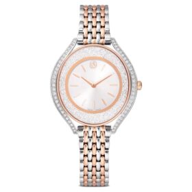 Crystalline Aura Uhr, Swiss Made, Metallarmband, Roségold-Farbton, gemischte Metalloberfläche