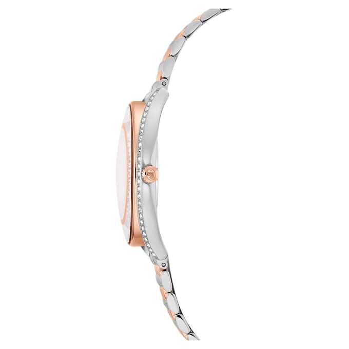 Crystalline Aura Uhr, Swiss Made, Metallarmband, Roségold-Farbton, gemischte Metalloberfläche Crystalline Aura Uhr, Swiss Made, Metallarmband, Roségold-Farbton, gemischte Metalloberfläche