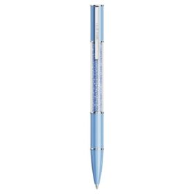 Crystalline Kugelschreiber mit „Recreated™“-Kristallen, blau, blau lackiert, verchromt