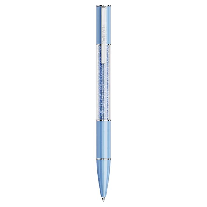 Crystalline Kugelschreiber mit „Recreated™“-Kristallen, blau, blau lackiert, verchromt Crystalline Kugelschreiber mit „Recreated™“-Kristallen, blau, blau lackiert, verchromt