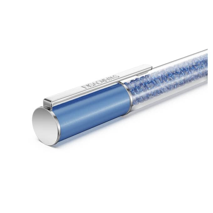 Crystalline Kugelschreiber mit „Recreated™“-Kristallen, blau, blau lackiert, verchromt Crystalline Kugelschreiber mit „Recreated™“-Kristallen, blau, blau lackiert, verchromt