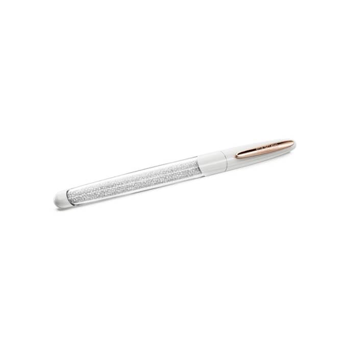 Crystalline-Rollerball-Stift, weiß, roségoldfarben plattiert Crystalline-Rollerball-Stift, weiß, roségoldfarben plattiert