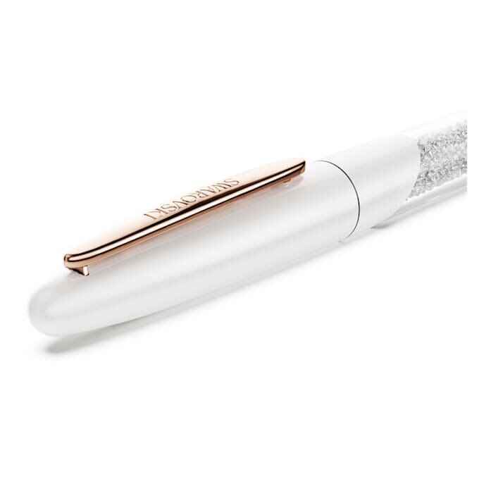 Crystalline-Rollerball-Stift, weiß, roségoldfarben plattiert Crystalline-Rollerball-Stift, weiß, roségoldfarben plattiert