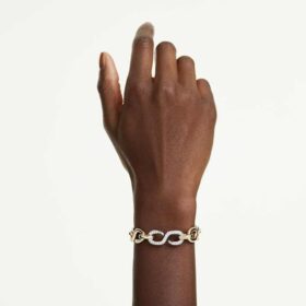 Dextera-Armband mit rundem Schliff, T-Steg, weiß, Metallmix-Finish