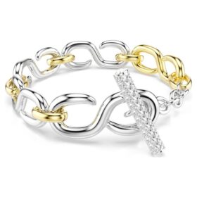 Dextera-Armband mit rundem Schliff, T-Steg, weiß, Metallmix-Finish