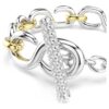 Dextera-Armband mit rundem Schliff, T-Steg, weiß, Metallmix-Finish