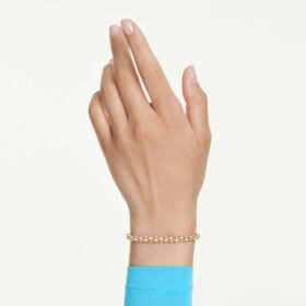 Dextera-Armband mit rundem Schliff, weiß, goldfarben