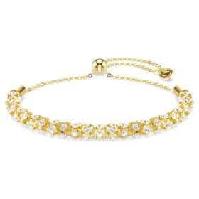 Dextera-Armband mit rundem Schliff, weiß, goldfarben