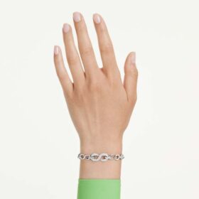 Dextera-Armband mit rundem Schliff, weiß, rhodiniert