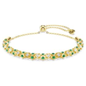 Dextera-Armband mit Rundschliff, grün, goldfarben