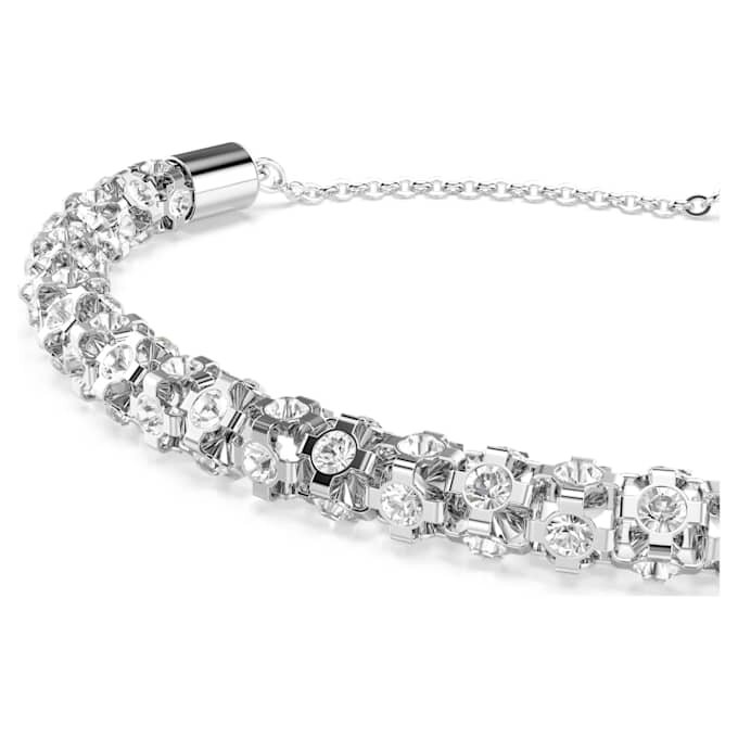 Dextera-Armband mit Rundschliff, weiß, Edelstahl Dextera-Armband mit Rundschliff, weiß, Edelstahl